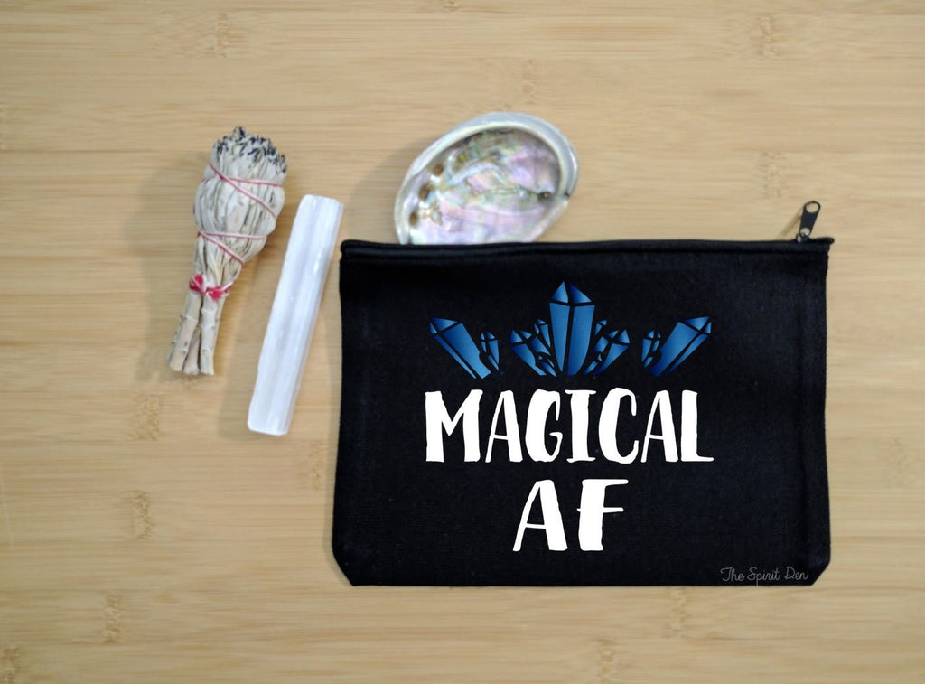 Magical AF Black Canvas Zipper Bag 