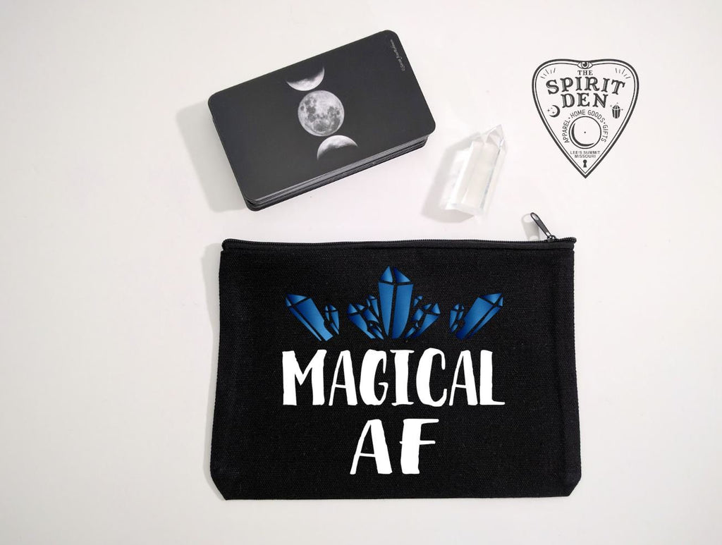 Magical AF Black Canvas Zipper Bag 