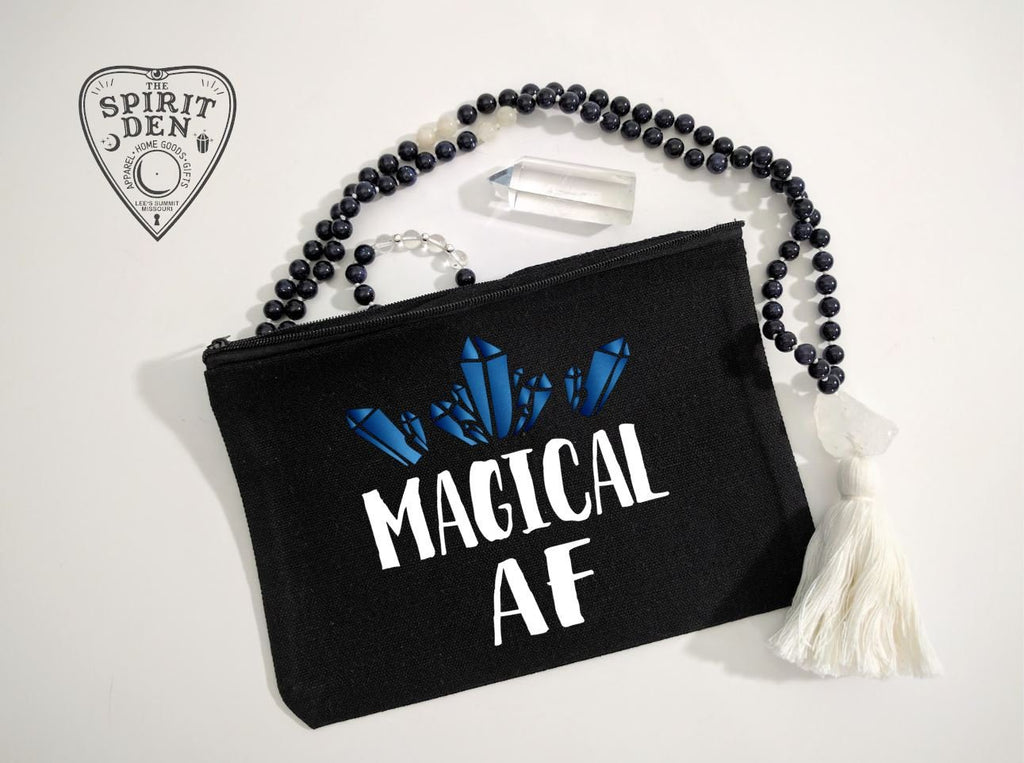 Magical AF Black Canvas Zipper Bag 