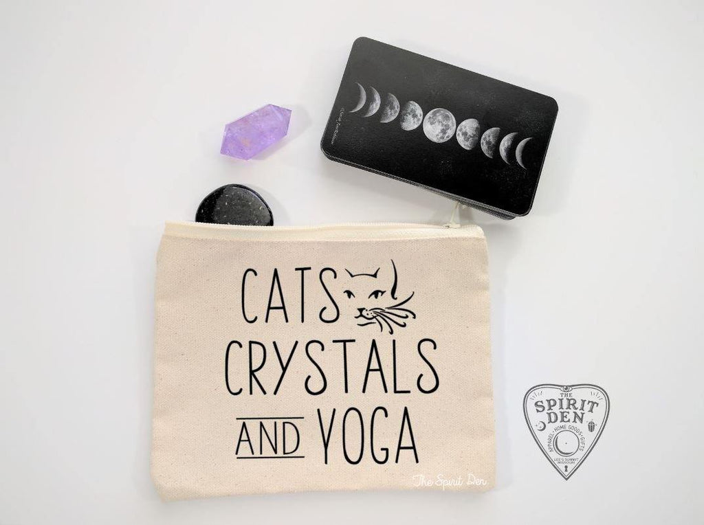 Cats Crystals an Yoga Canvas Zipper Bag 