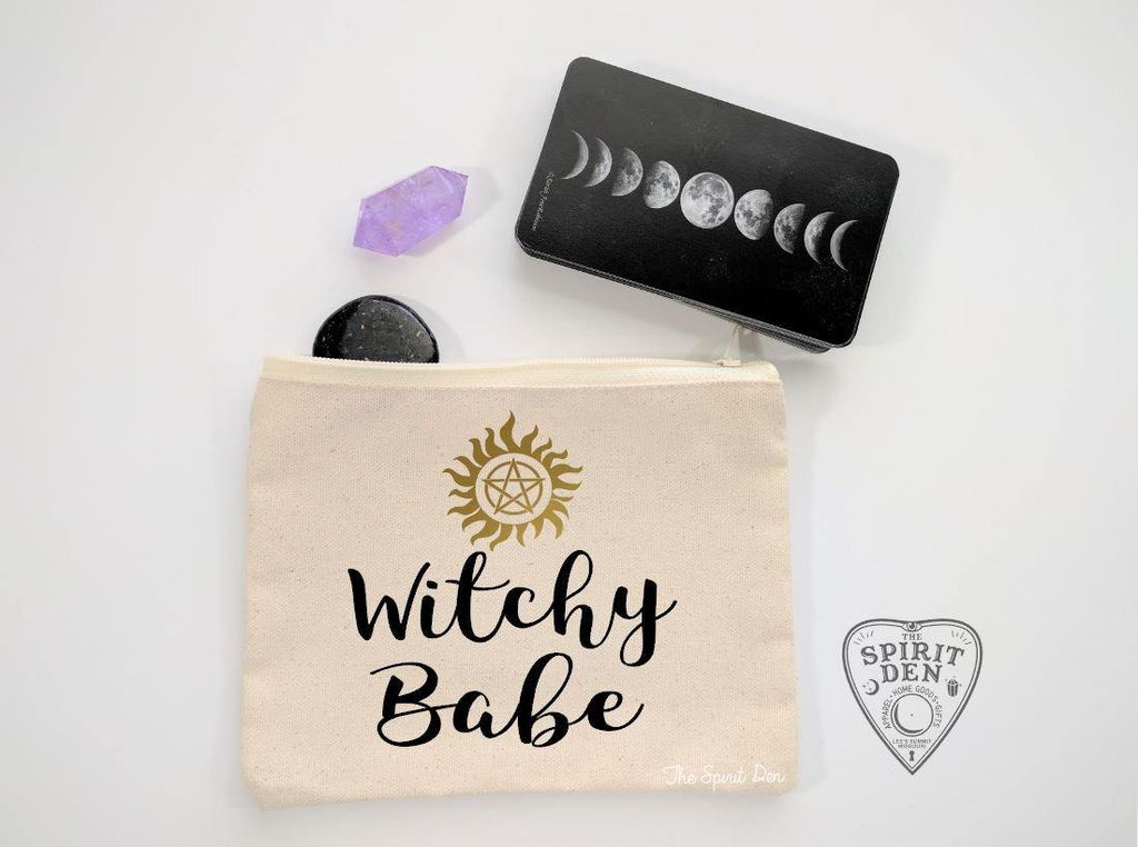 Witchy Babe Canvas Zipper Bag 