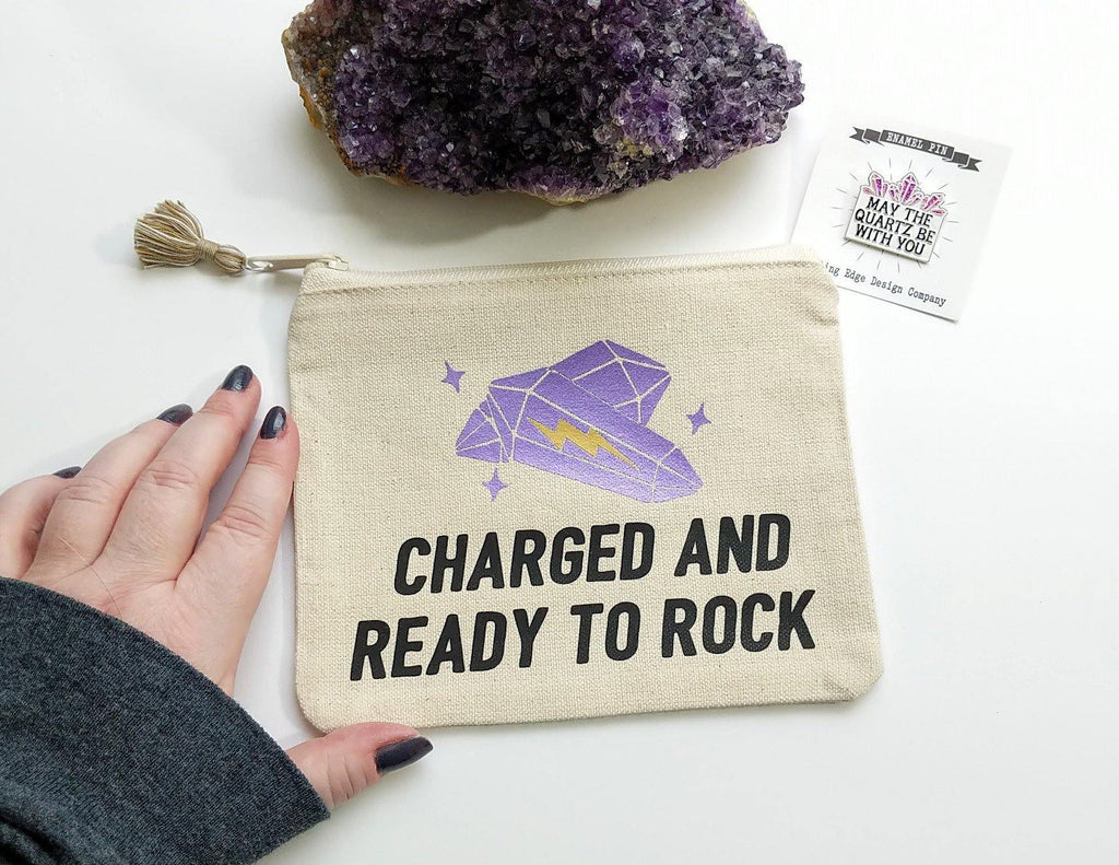 Charged and Ready To Rock Canvas Zipper Bag 
