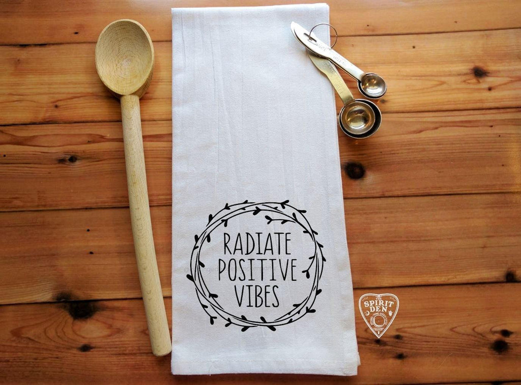 Radiate Positive Vibes Wreath Flour Sack Towel 