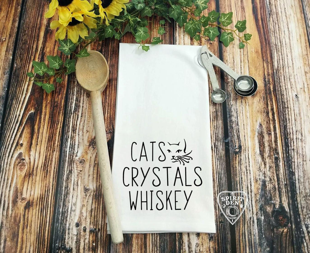 Cats Crystals Whiskey Flour Sack Towel 