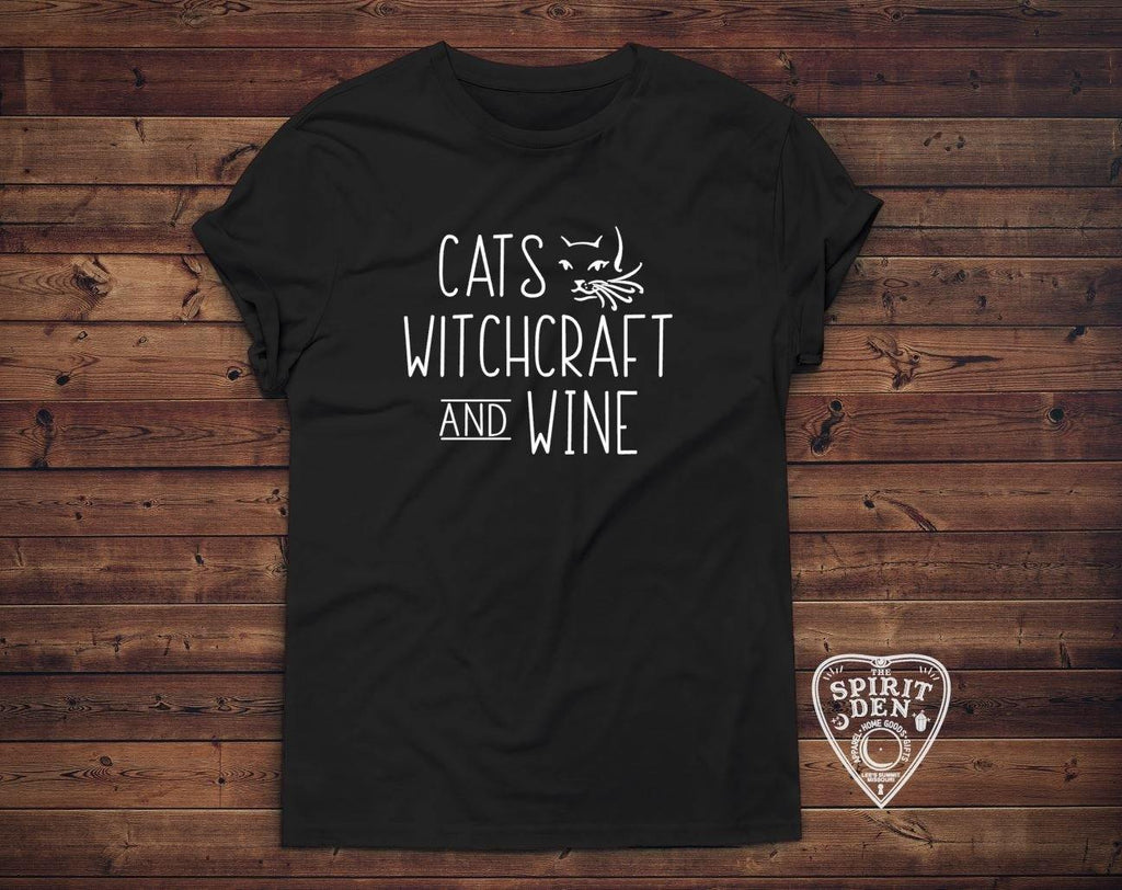 Cats Witchcraft and Wine T-Shirt - The Spirit Den