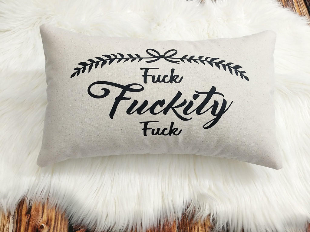 F#ck F#ckity F#ck Cotton Canvas Lumbar Pillow 