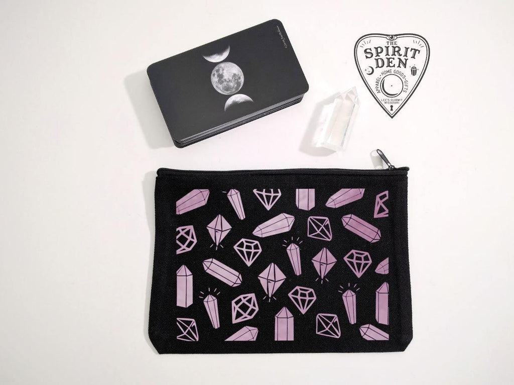 Crystals for Days Black Zipper Bag 