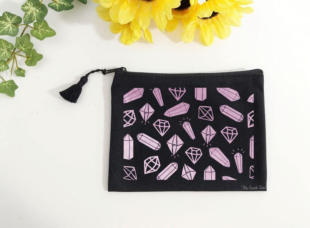 Crystals for Days Black Zipper Bag 