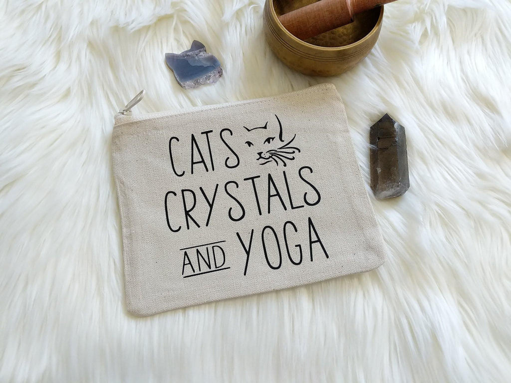 Cats Crystals an Yoga Canvas Zipper Bag 