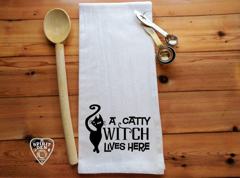 A Catty Witch Lives Here Flour Sack Towel 
