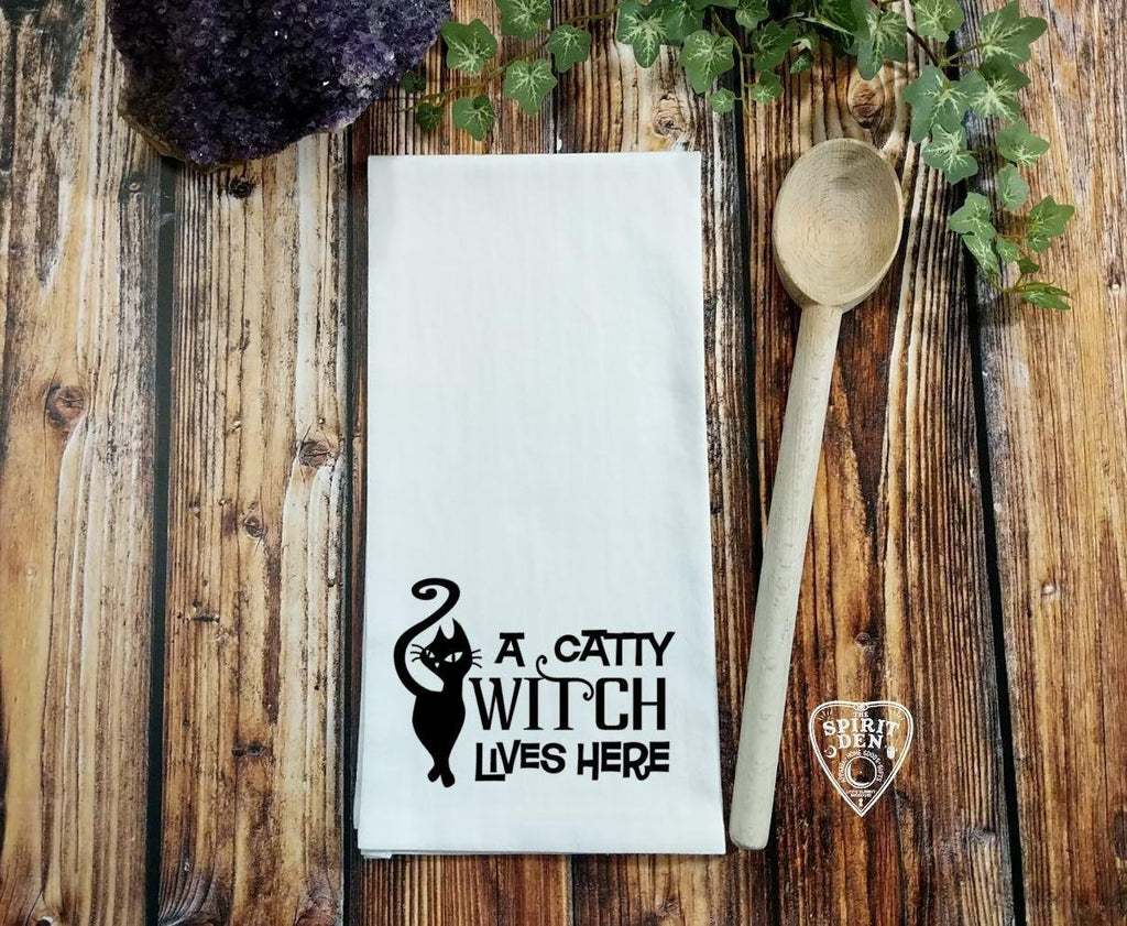 A Catty Witch Lives Here Flour Sack Towel 