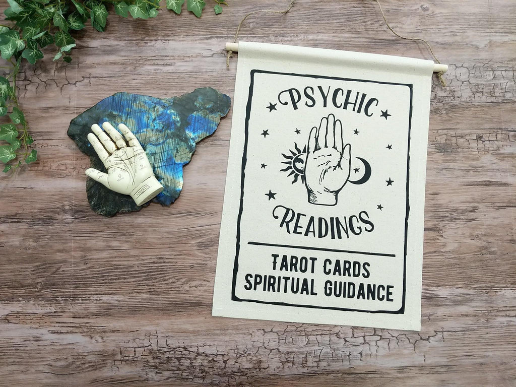 Psychic Readings Tarot Cards Spiritual Guidance Cotton Canvas Wall Banner 