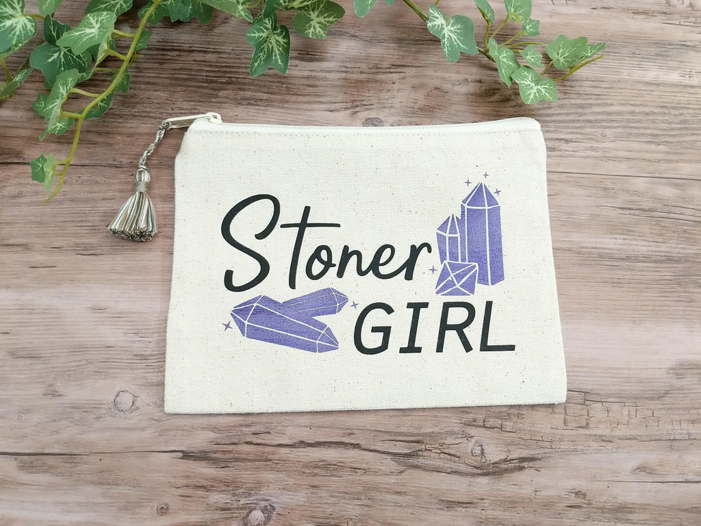 Stoner Girl Crystal Canvas Zipper Bag 