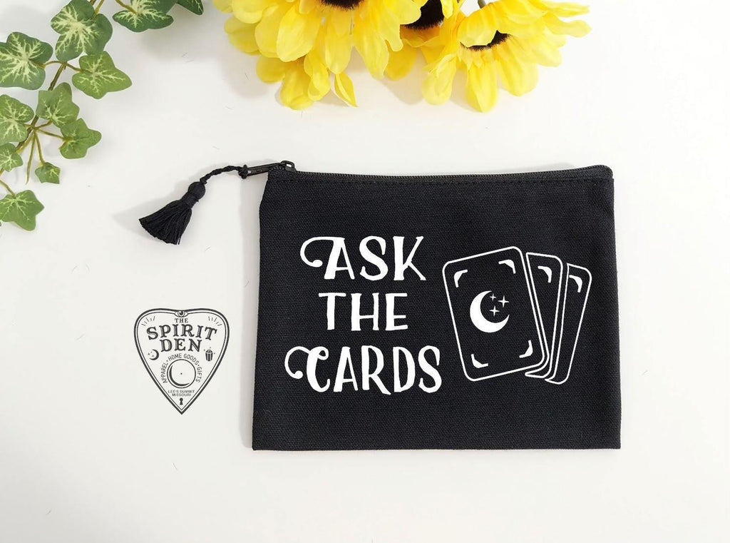 Ask The Cards Black Zipper Bag 