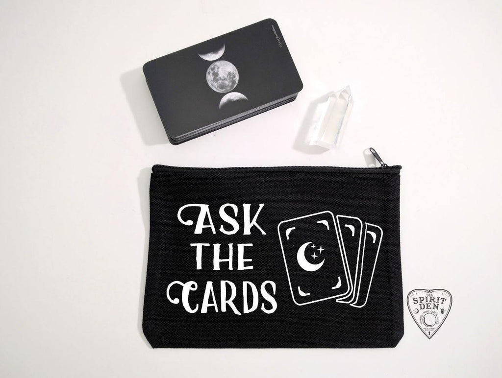 Ask The Cards Black Zipper Bag 