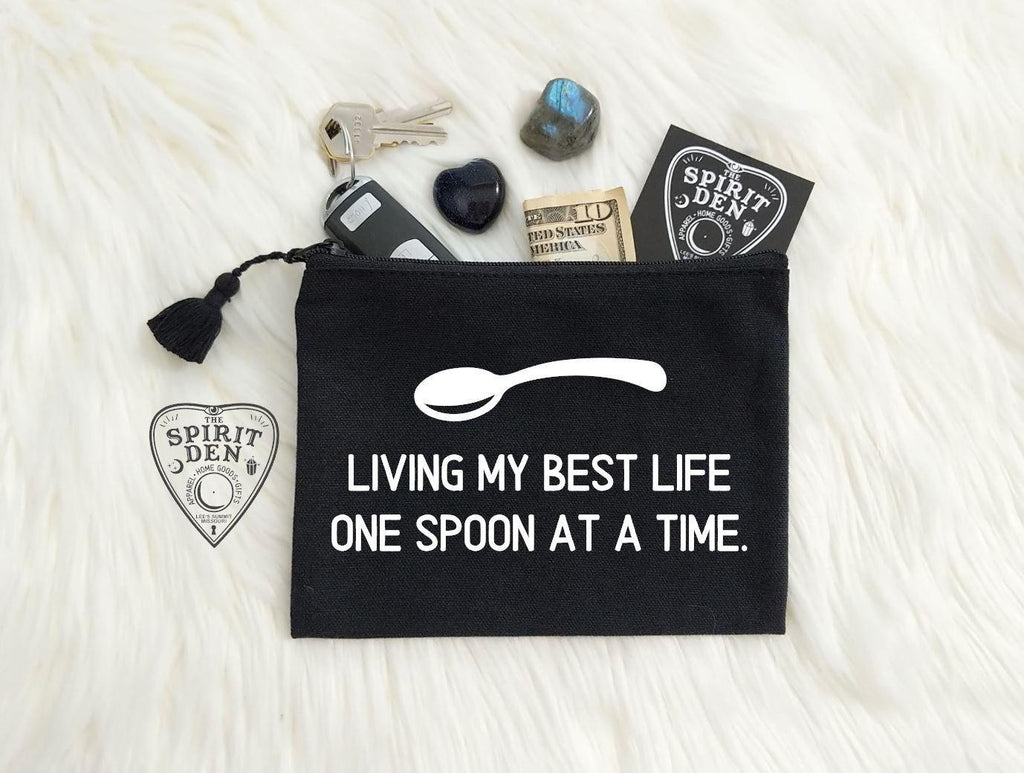Living My Best Life One Spoon At A Time Canvas Zipper Bag 