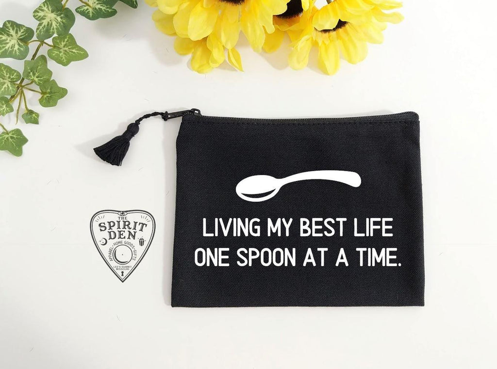 Living My Best Life One Spoon At A Time Canvas Zipper Bag 