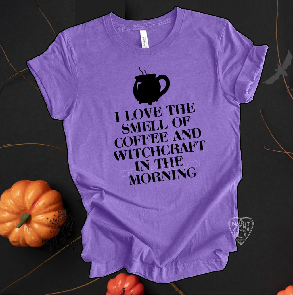 I Love The Smell Of Coffee And Witchcraft In The Morning Purple Unisex T-shirt