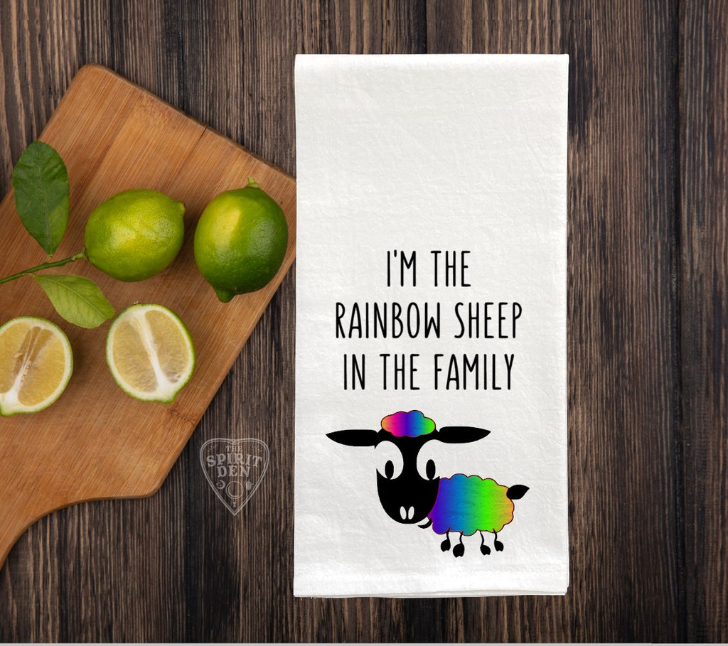 I'm The Rainbow Sheep In The Family Flour Sack Towel