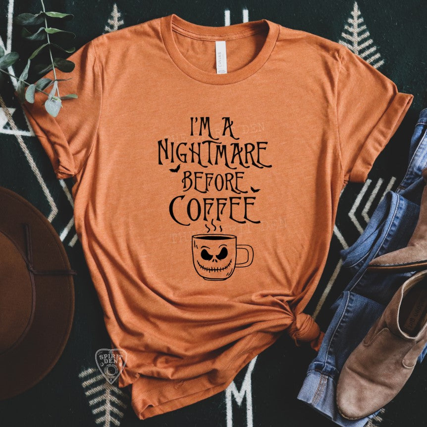 I'm A Nightmare Before Coffee Orange Unisex T-shirt