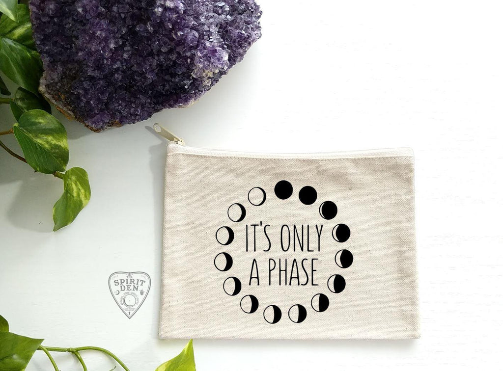 It's Only A Phase Moons Canvas Zipper Bag - The Spirit Den