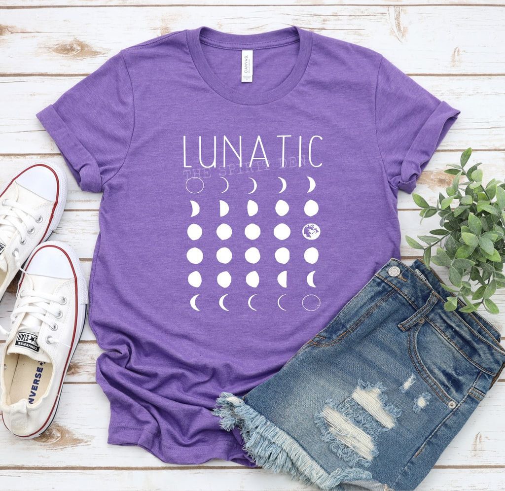 Lunatic Moon Phases Purple Unisex T-shirt