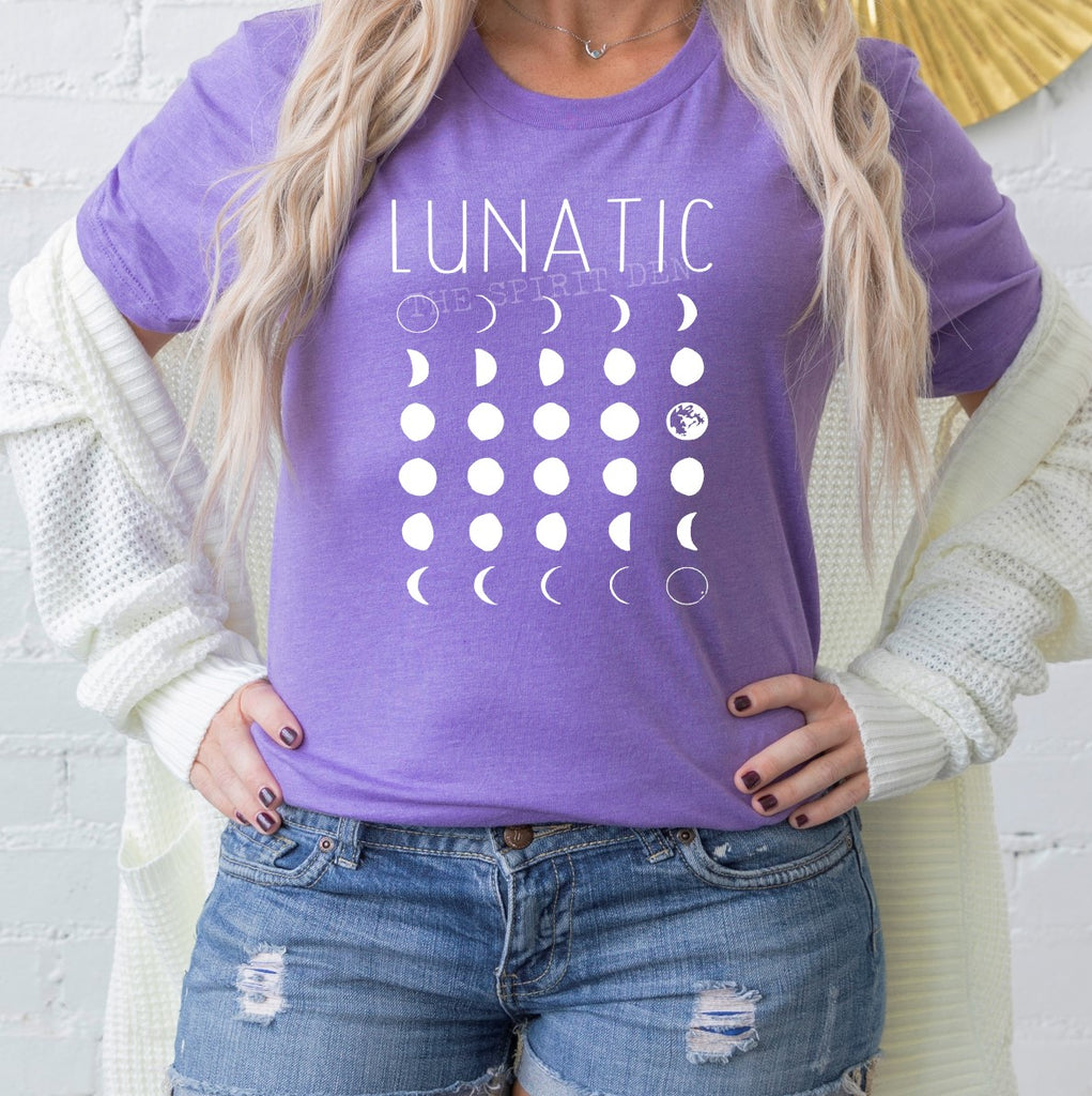 Lunatic Moon Phases Purple Unisex T-shirt