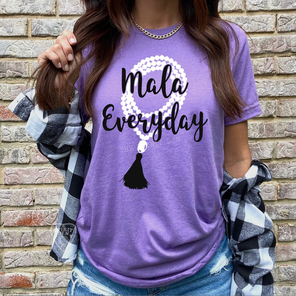 Mala Everyday Mala Beads Purple Unisex T-shirt