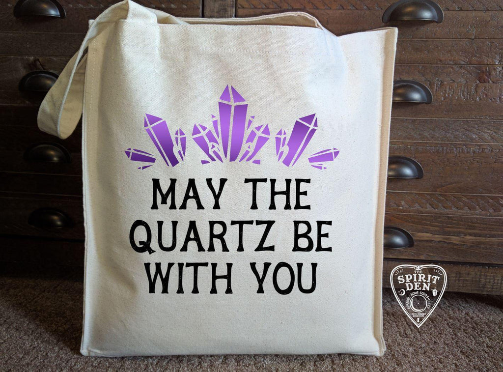 May The Quartz Be With You Cotton Canvas Market Tote Bag - The Spirit Den