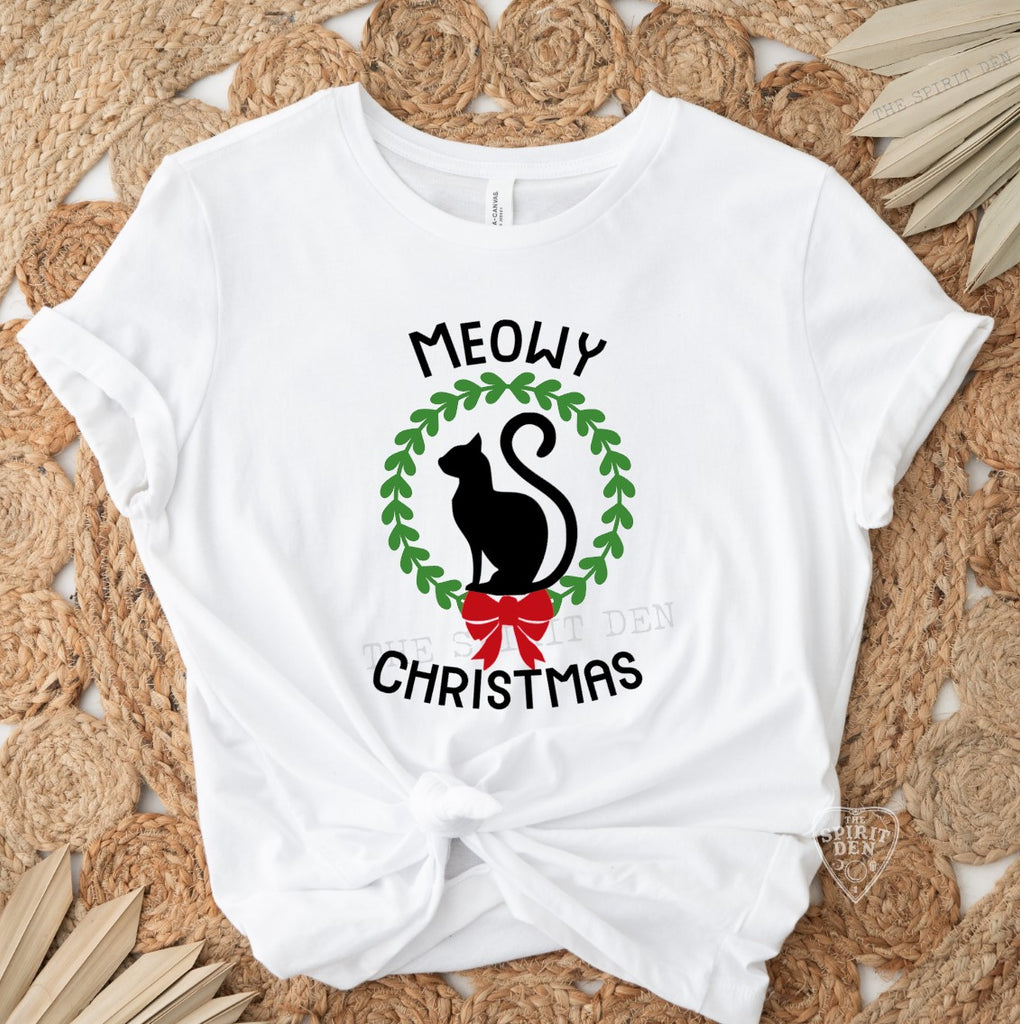 Meowy Christmas White Unisex T-shirt