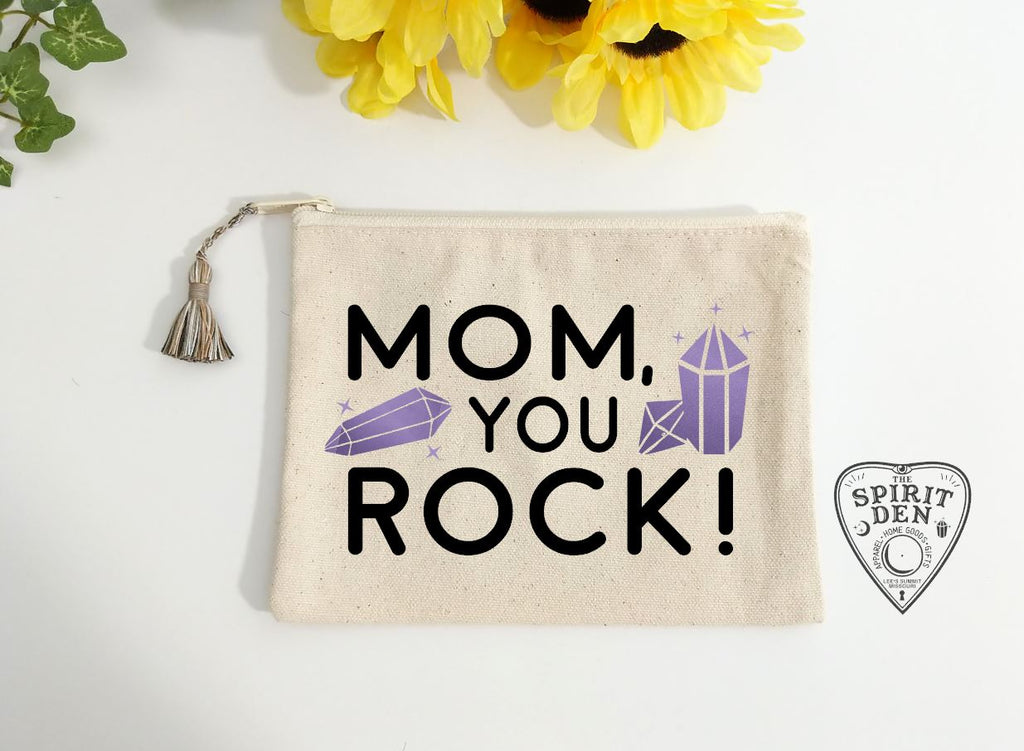 Mom You Rock Canvas Zipper Bag