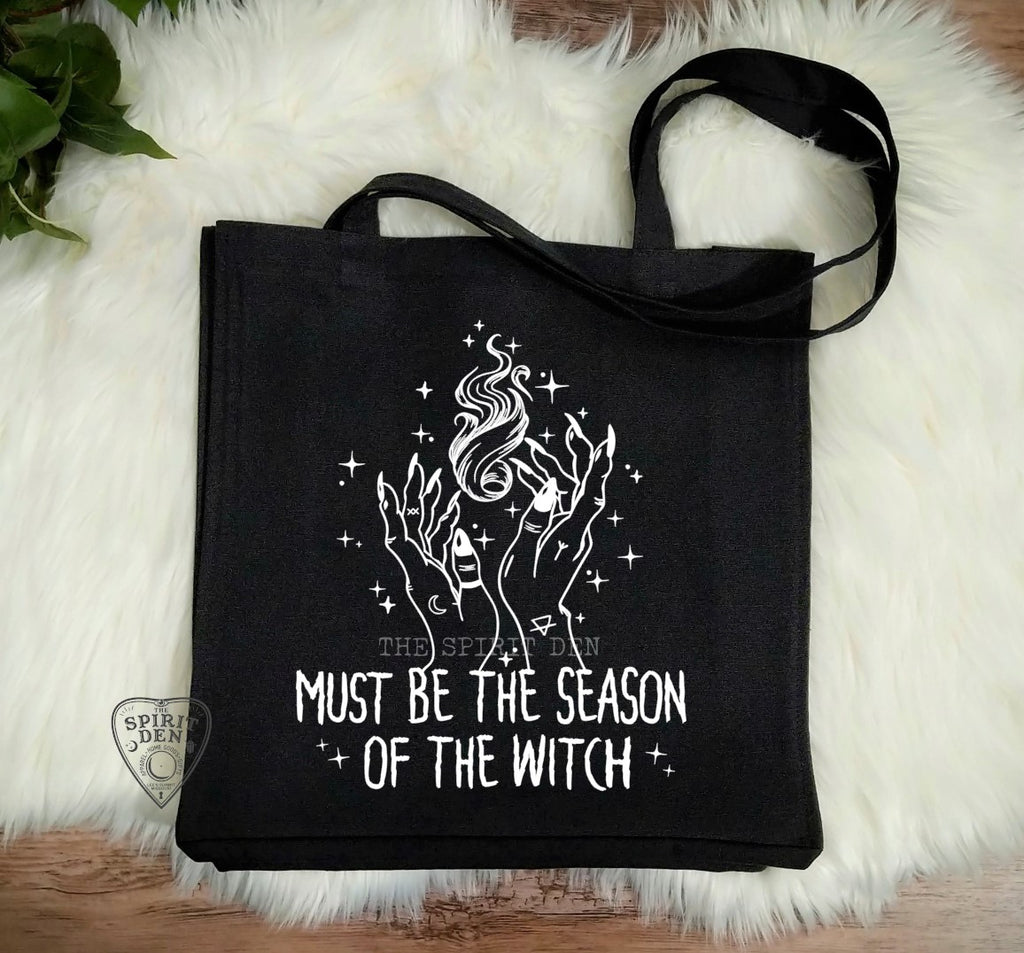Must Be The Season Of The Witch Black Cotton Canvas Market Tote Bag