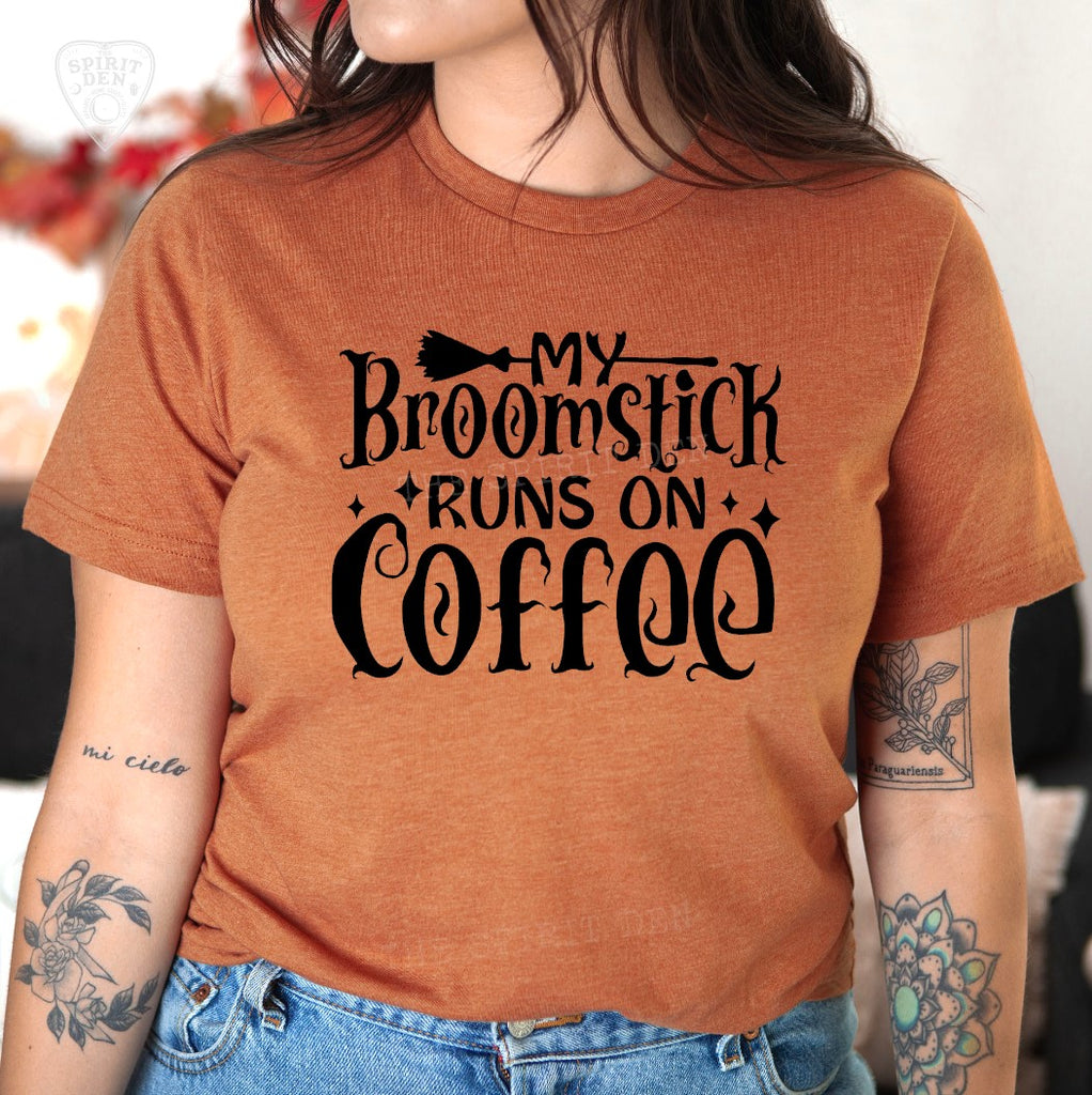 My Broomstick Runs On Coffee Orange Unisex T-shirt