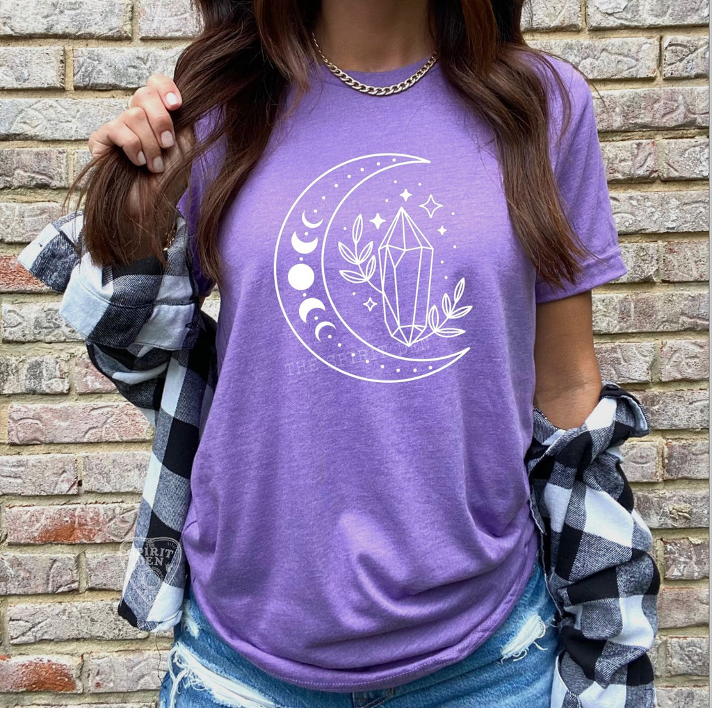 Mystical Crystal Moon Purple Unisex T-shirt