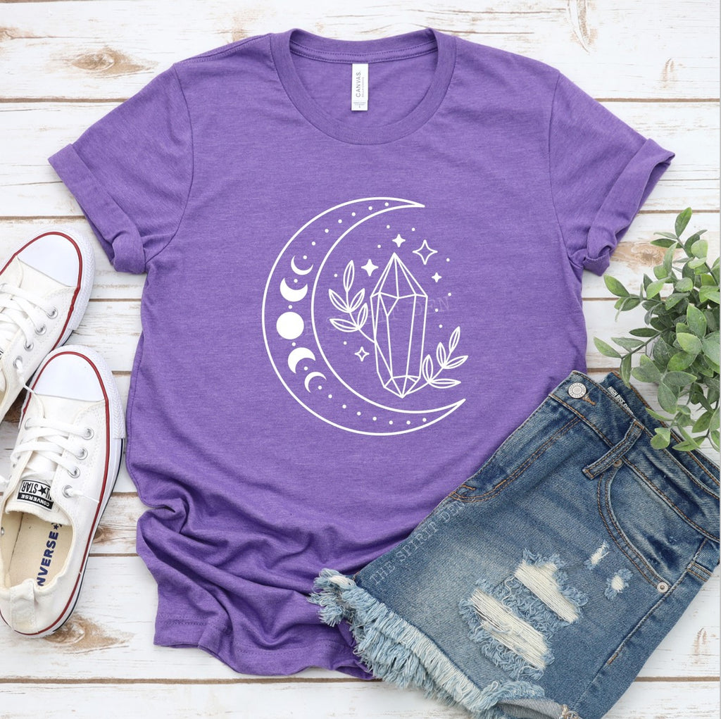 Mystical Crystal Moon Purple Unisex T-shirt