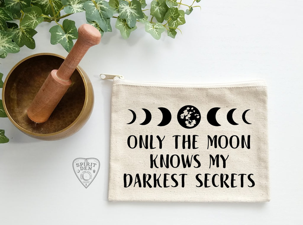 Only The Moon Knows My Darkest Secrets Canvas Zipper Bag