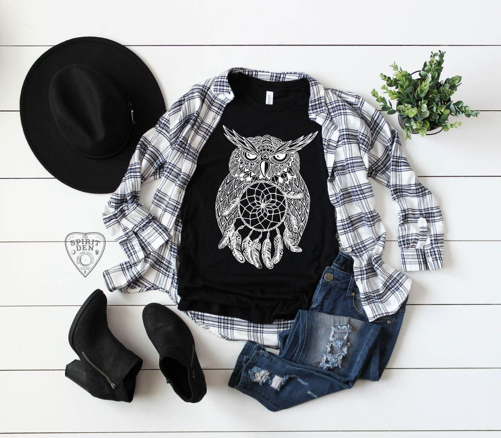 Owl Dream Catcher T-Shirt - The Spirit Den