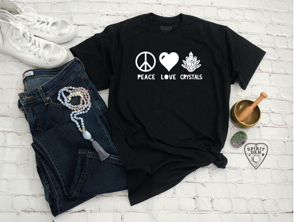 Peace Love Crystals T-Shirt - The Spirit Den
