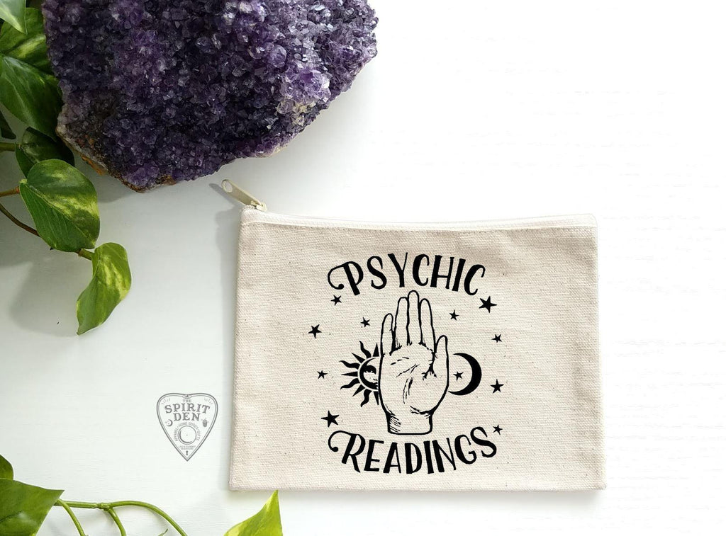 Psychic Readings Palmistry Canvas Zipper Bag - The Spirit Den