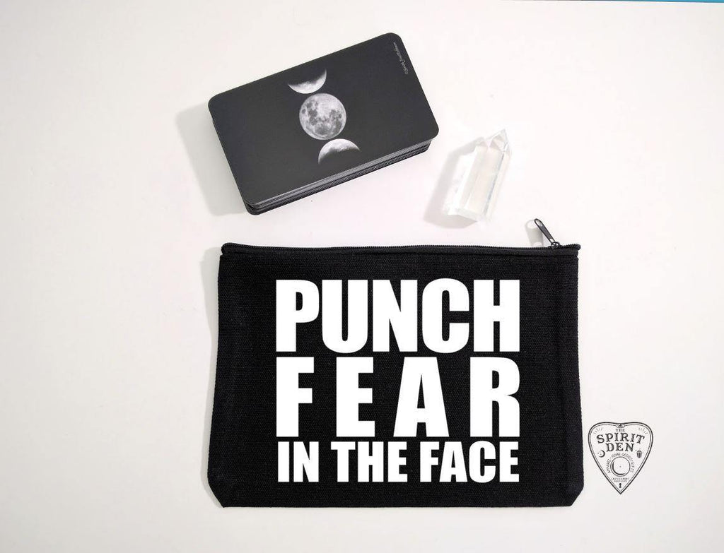 Punch Fear In The Face Black Zipper Bag - The Spirit Den