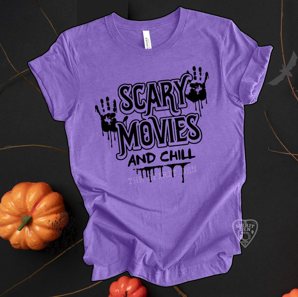 Scary Movies And Chill Purple Unisex T-shirt