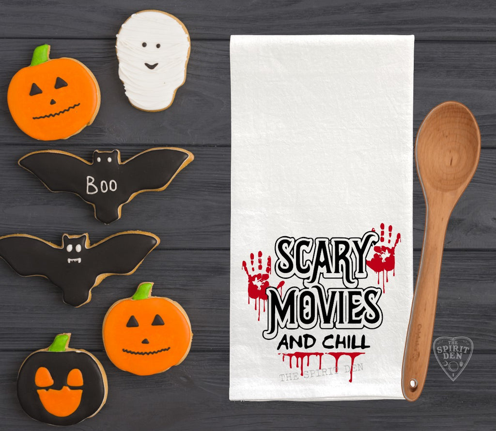 Scary Movies And Chill Flour Sack Towel