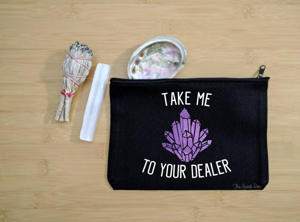 Take Me To Your Dealer Black Zipper Bag - The Spirit Den