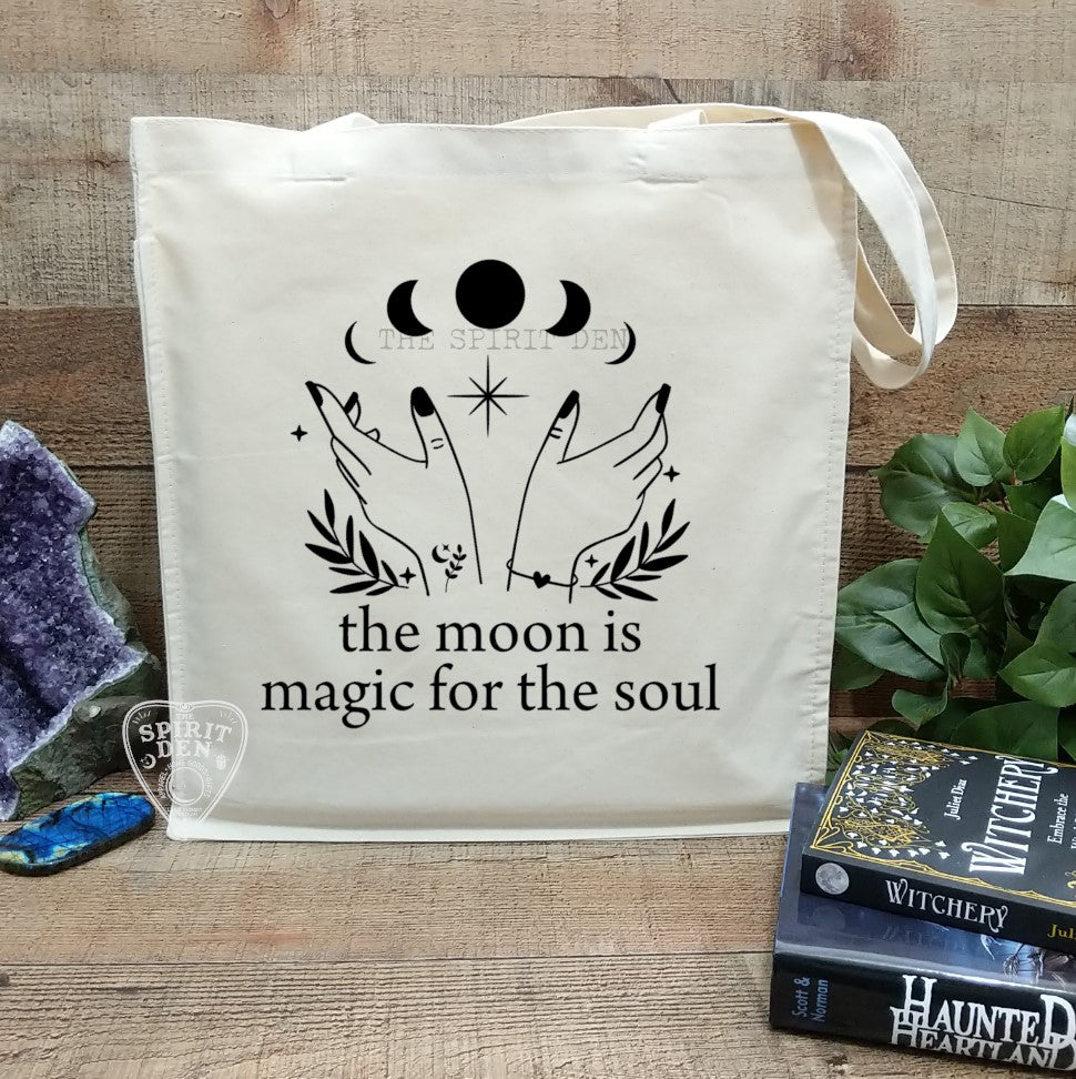 The Moon Is Magic For The Soul Canvas Market Tote Bag