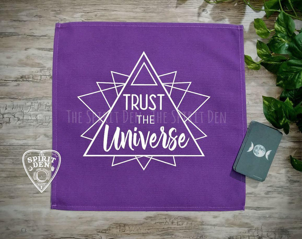 Trust The Universe Purple Altar/Tarot Cloth - The Spirit Den