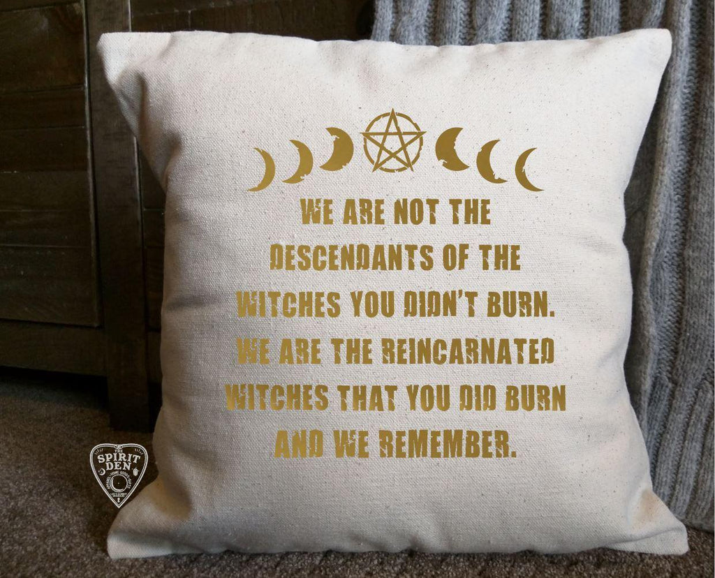 We Are Not The Descendants Of The Witches You Didn't Burn Cotton Natural Pillow  | Pillow Cover - The Spirit Den