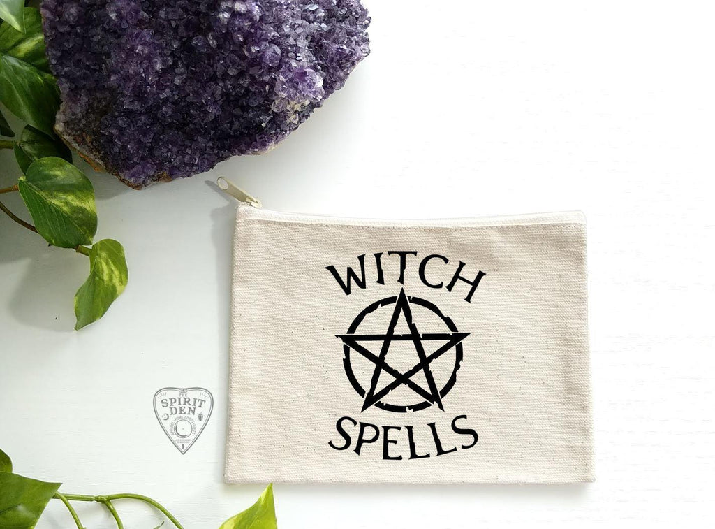 Witch Spells Canvas Zipper Bag - The Spirit Den