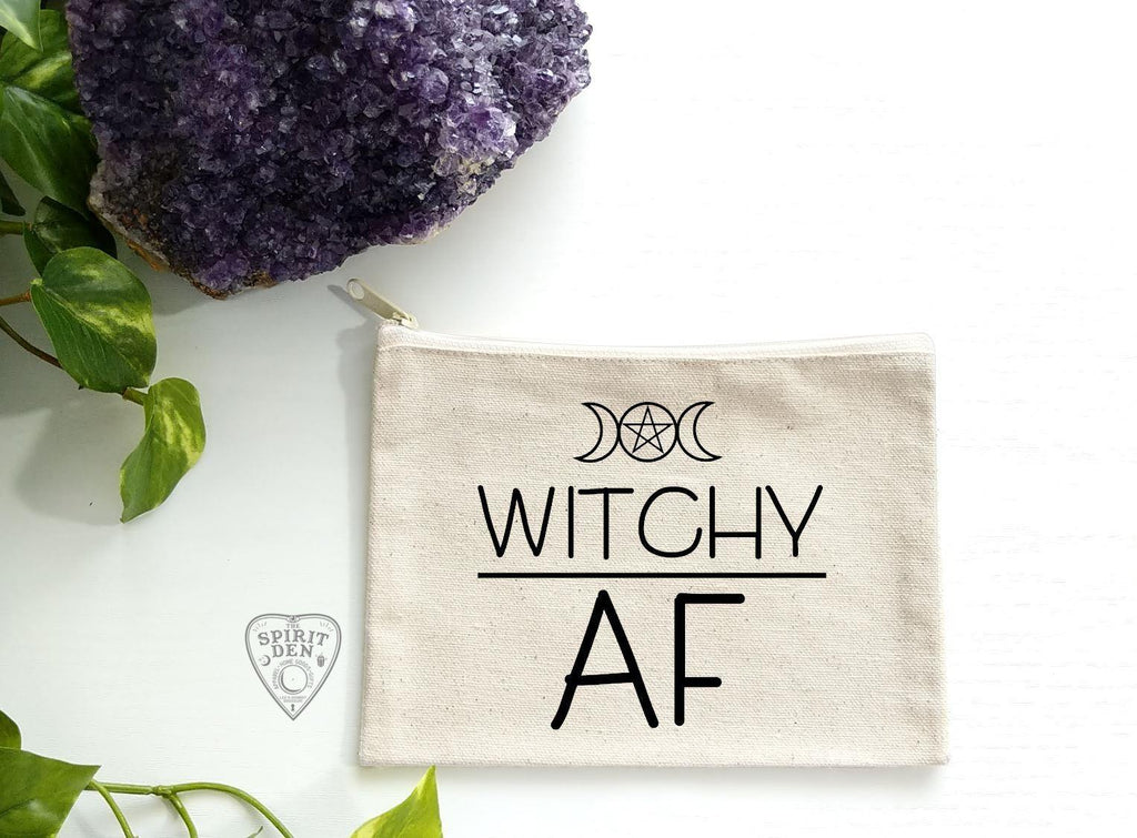 Witchy AF Canvas Zipper Bag - The Spirit Den