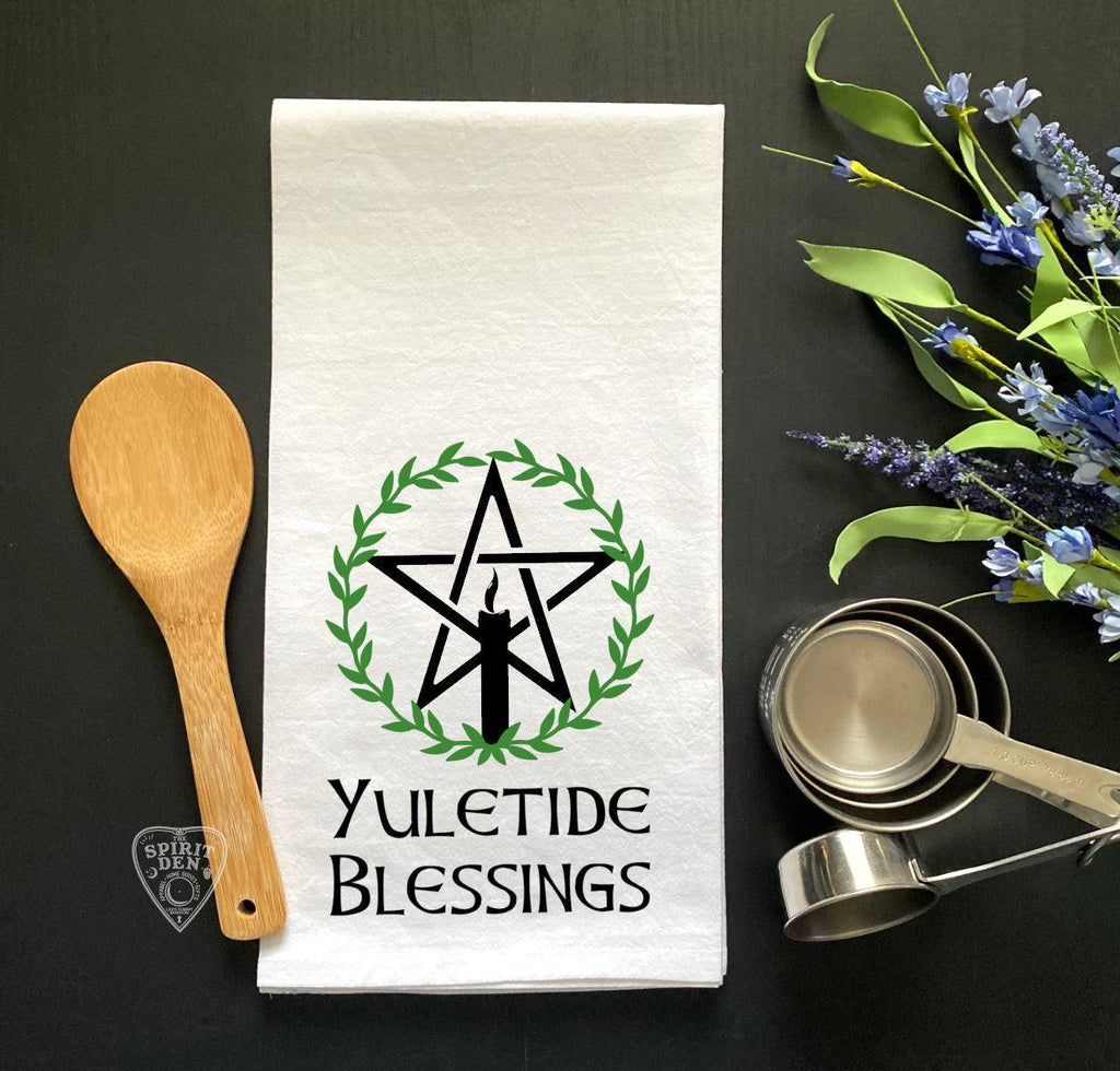 Yuletide Blessings Wreath Flour Sack Towel - The Spirit Den
